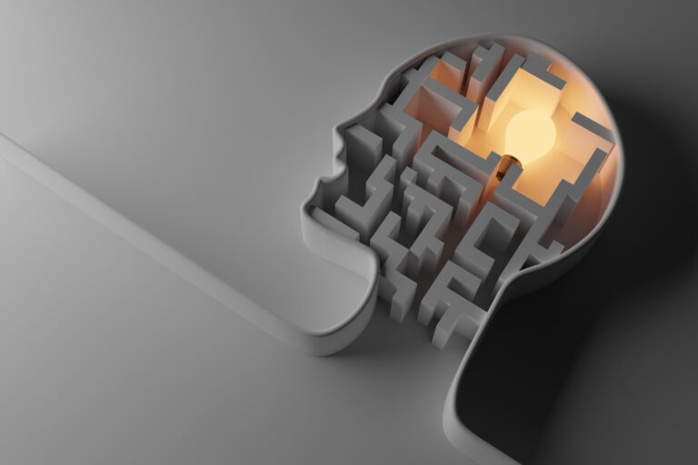 human head with light bulb creative idea imagination concept 3d illustration